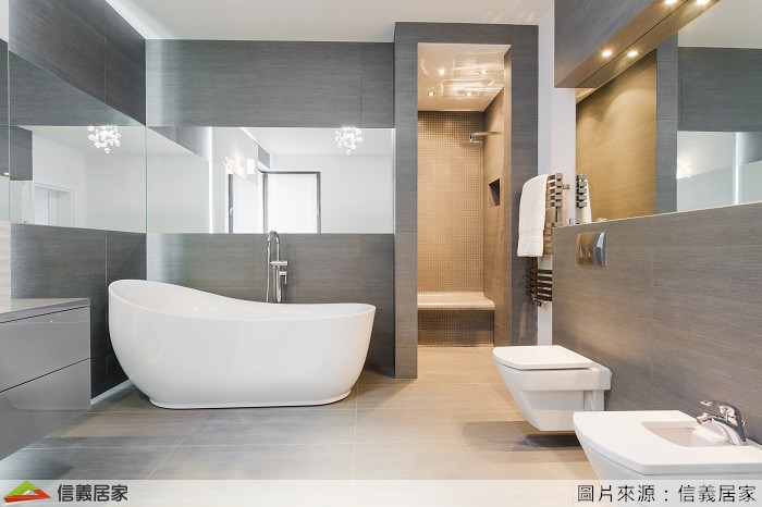 板岩磚 磁磚表面像是岩石般凹凸不平，營造出自然、粗曠的質感，也是最受歡迎的浴室磁磚之一。