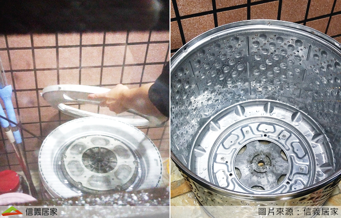 洗好之後，就開始把底盤等「哩哩叩叩」的零件們裝回去。一回神發現，金屬桶身變得好光亮啊！