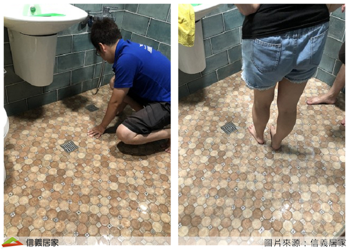 免敲打！防滑地板60分鐘內搞定，當天師傅一進入浴室很細心地先把地板擦乾，選了一小塊區域上塗料，讓我們先測試防滑效果，果然抓地力十足