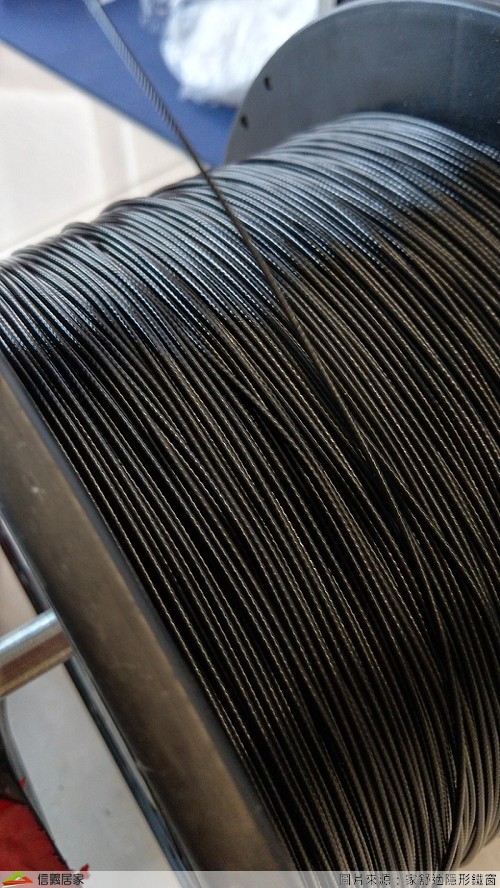 隱形鐵窗的鋼索採自日本原料進口,堅硬卻不刮手,原來就是這種真材實料在保護我們的安全阿。