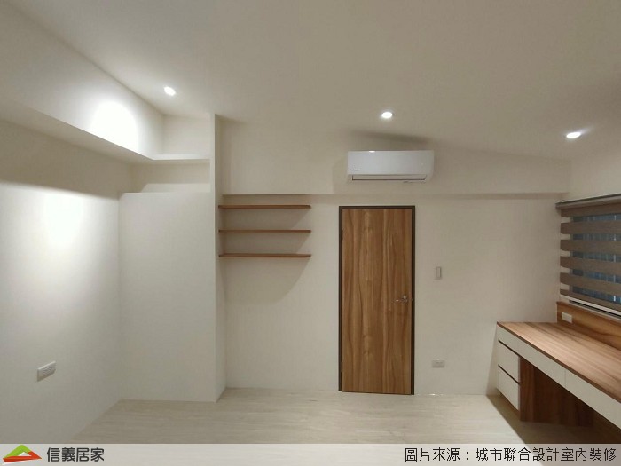白色臥室室內裝潢設計，包括置物櫃裝潢圖片