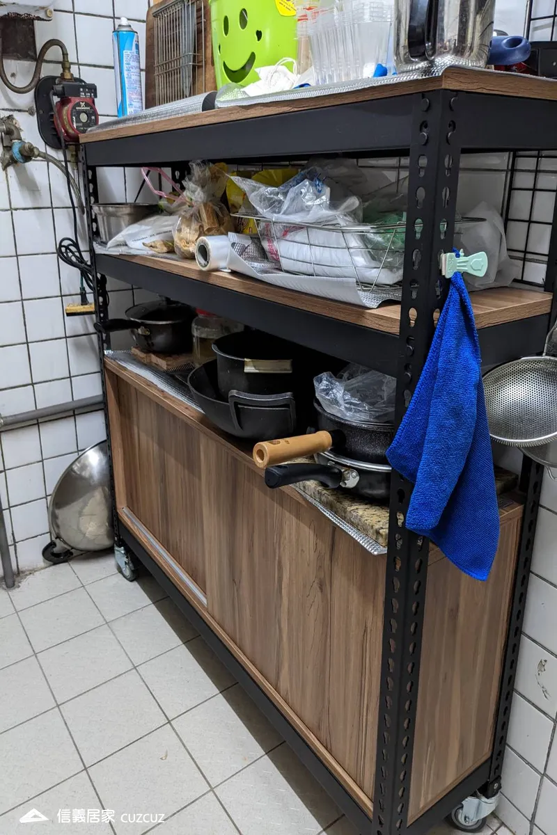 角鋼廚具架滑門櫃