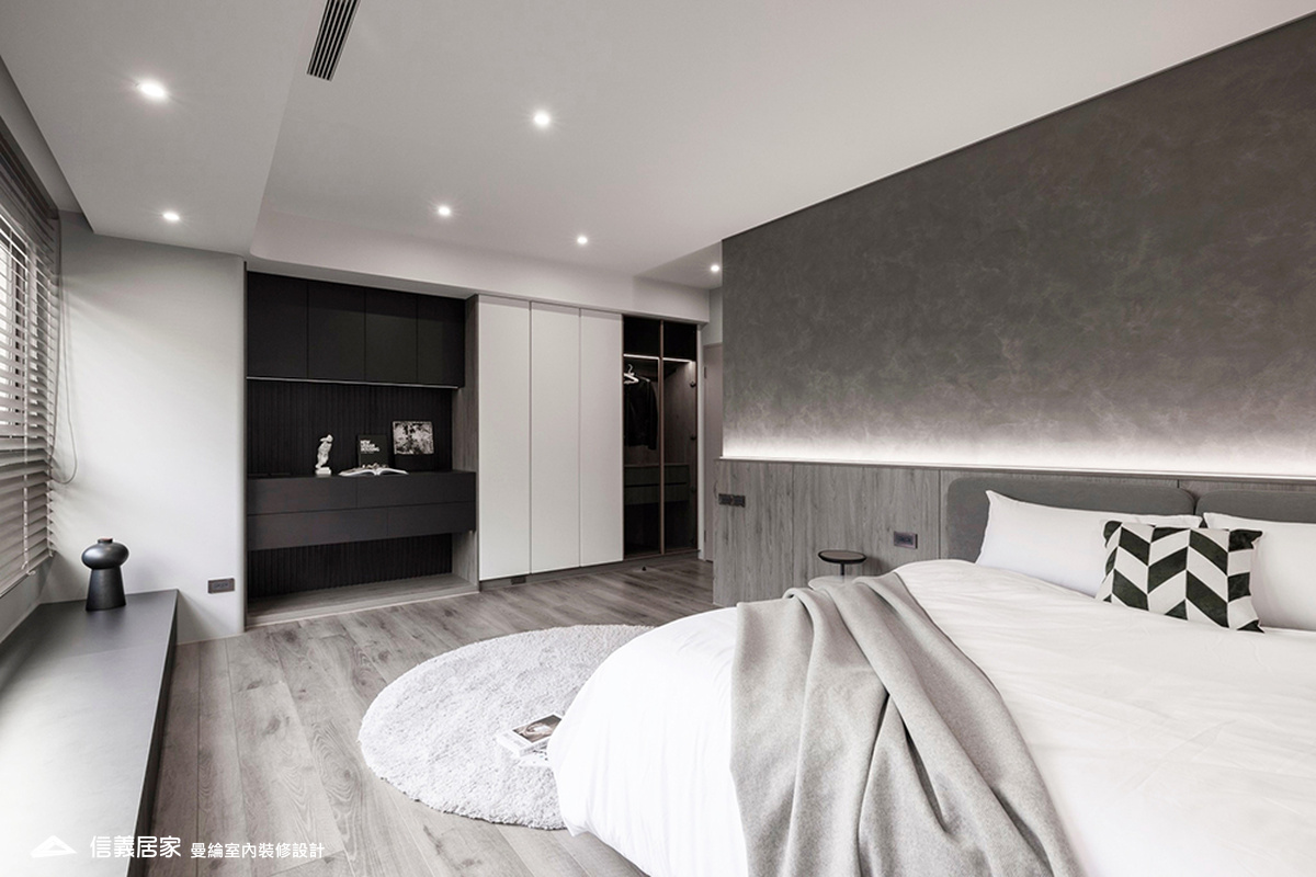 大兒子房-6-大理石 大板磚 烤漆 藝術漆 鍍鈦飾條 明鏡