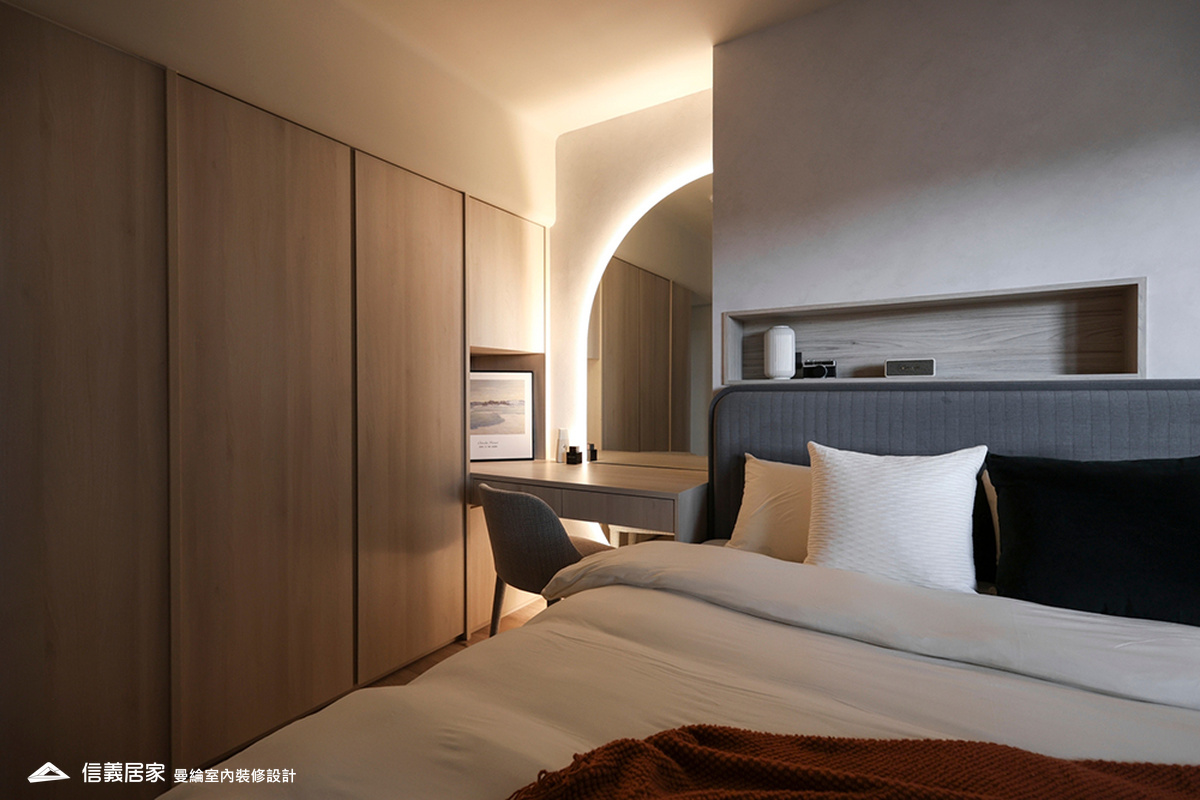 主臥-1貓洞 藝術漆 烤漆玻璃 壁燈 進口五金把手 花磚