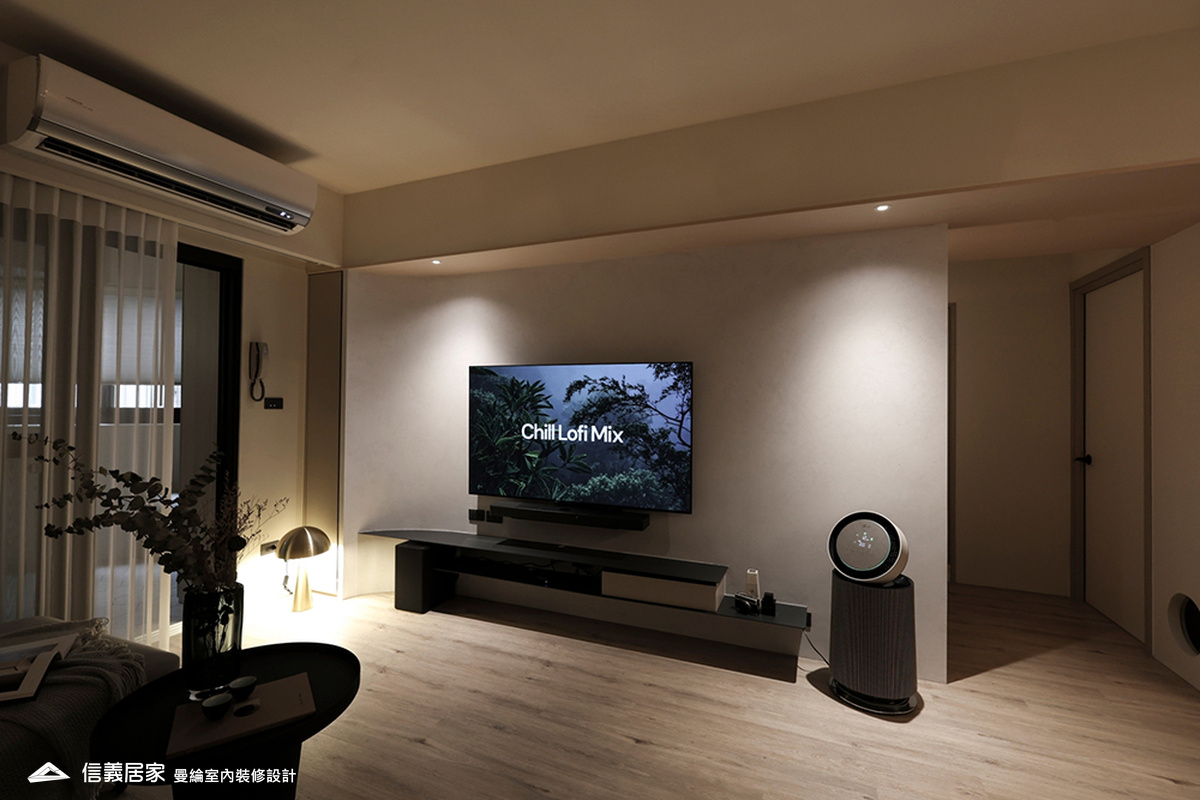 客廳-2貓洞 藝術漆 烤漆玻璃 壁燈 進口五金把手 花磚