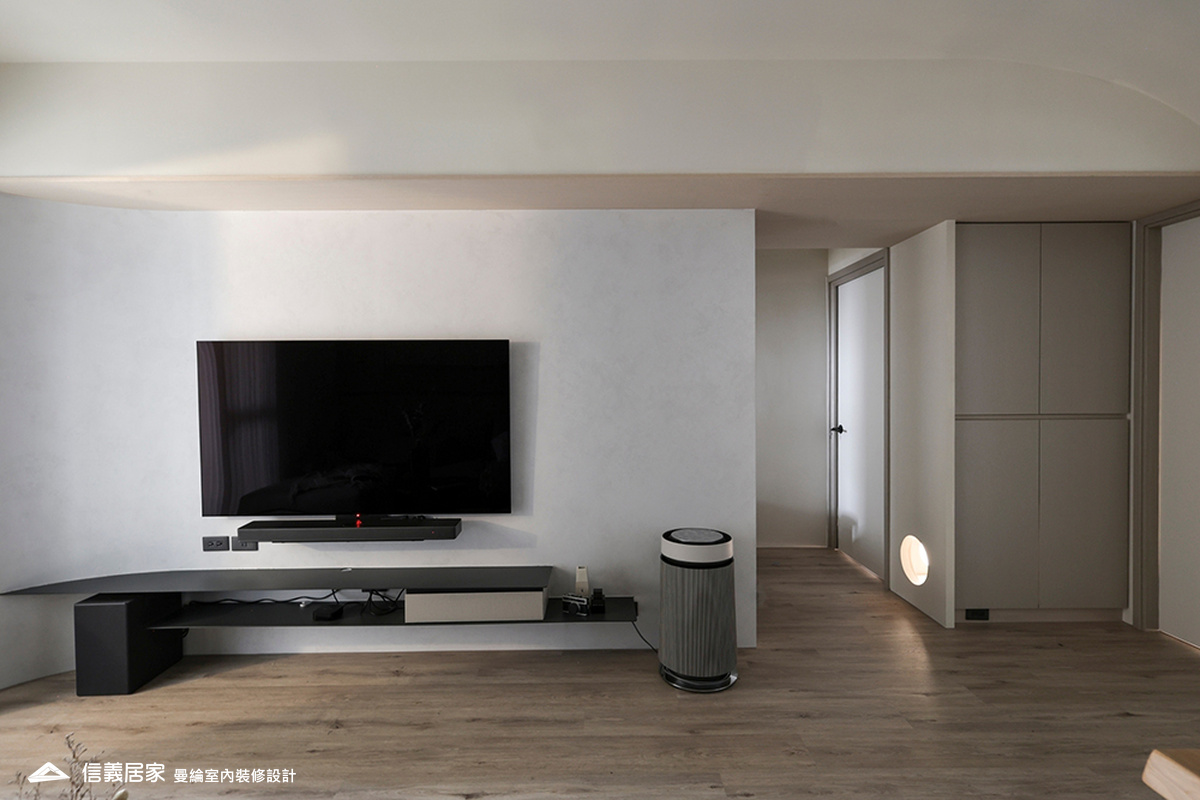 客廳-3貓洞 藝術漆 烤漆玻璃 壁燈 進口五金把手 花磚