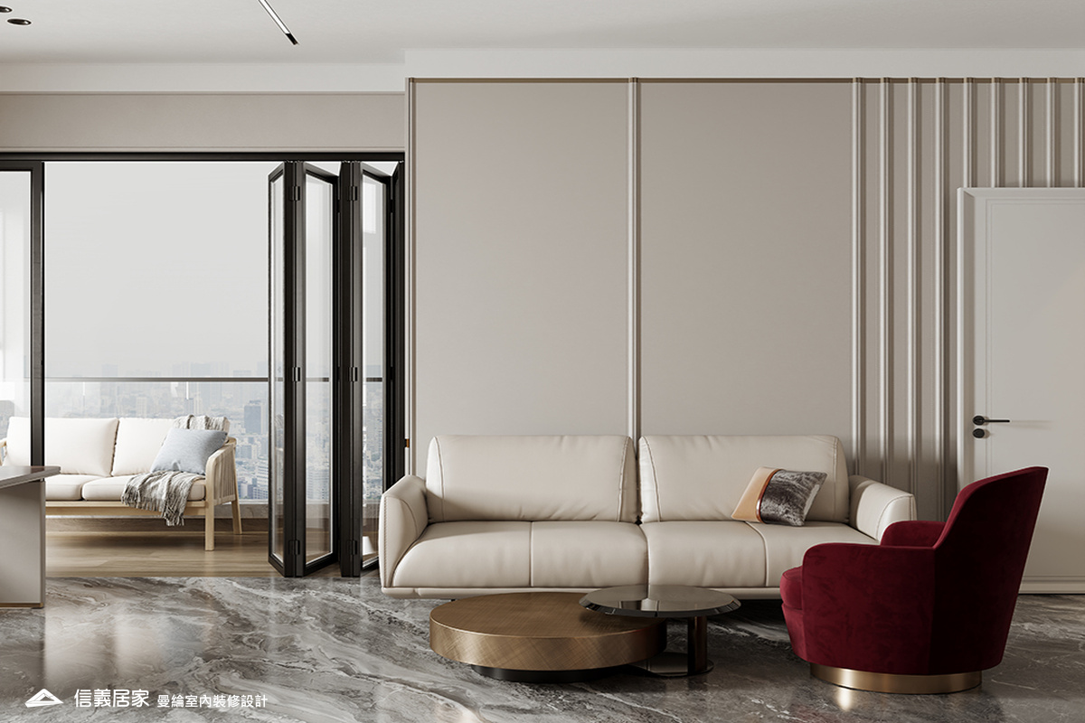 書房-2-招待所 奢華風 大理石 鍍鈦飾條 水晶吊燈 大板磚