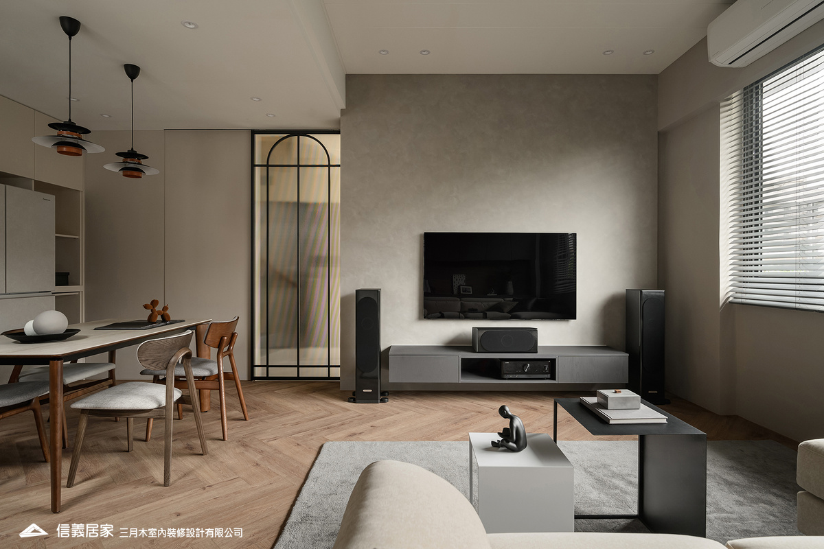 智能透天宅_客廳4_圓弧拉門 智能燈光