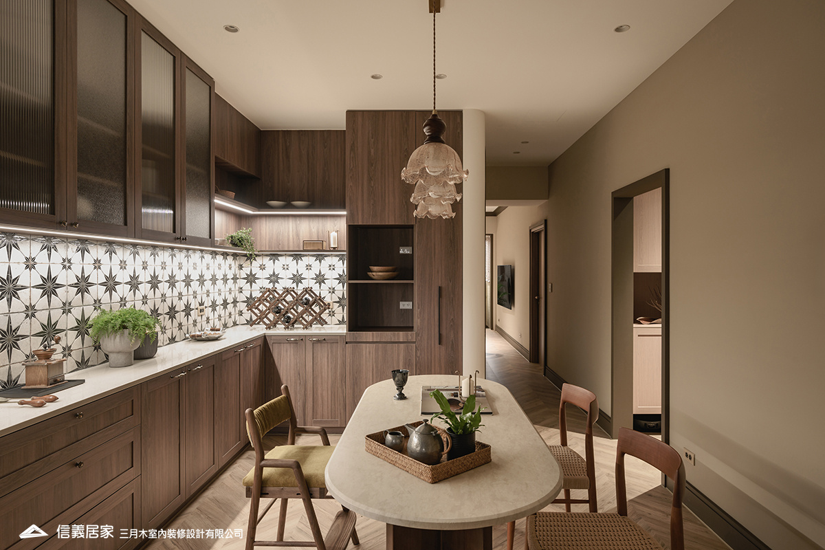 異國殖民風宅_餐廳1_花磚 收納櫃