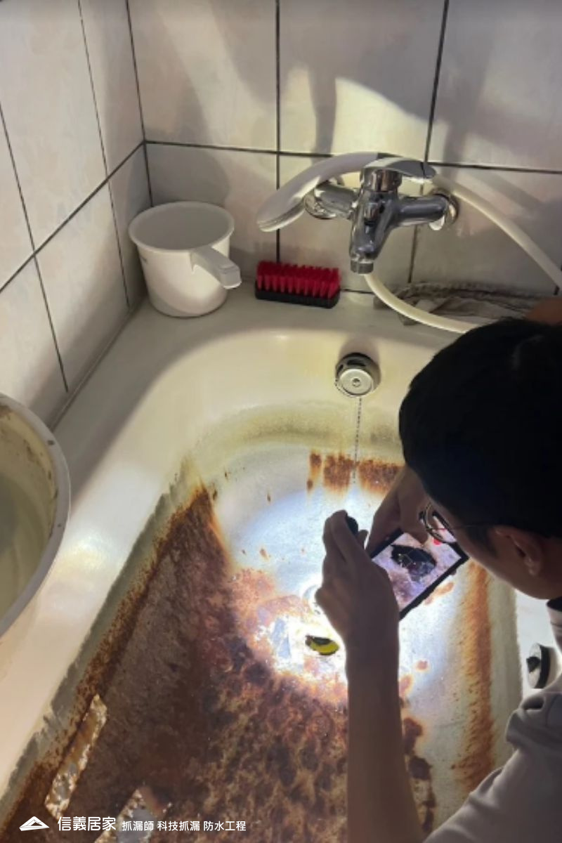 27科技抓漏｜浴室排水檢測工程 壓力測試確認堵塞點