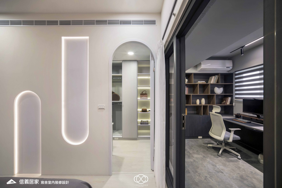 13.更衣室_系統櫃_六角地磚_洞洞板_藝術漆_現代風