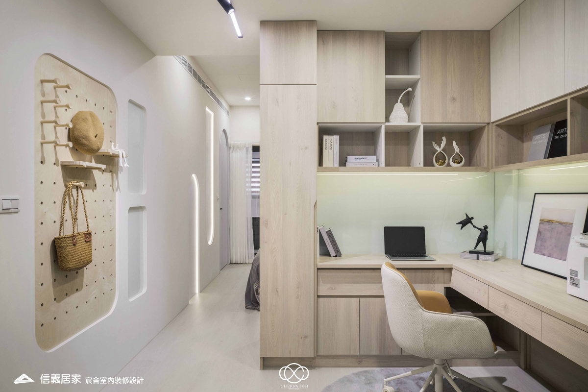 16.書桌_系統櫃_六角地磚_洞洞板_藝術漆_現代風