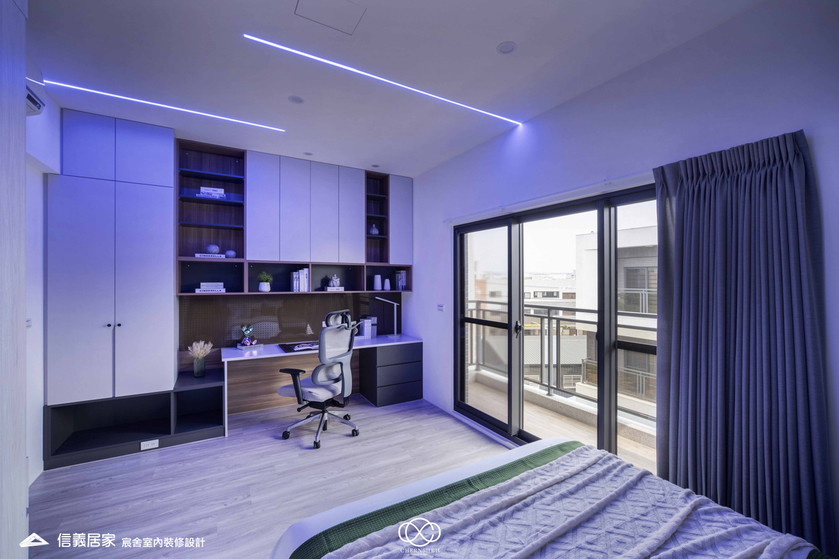 20.臥室_系統櫃_六角地磚_洞洞板_藝術漆_現代風