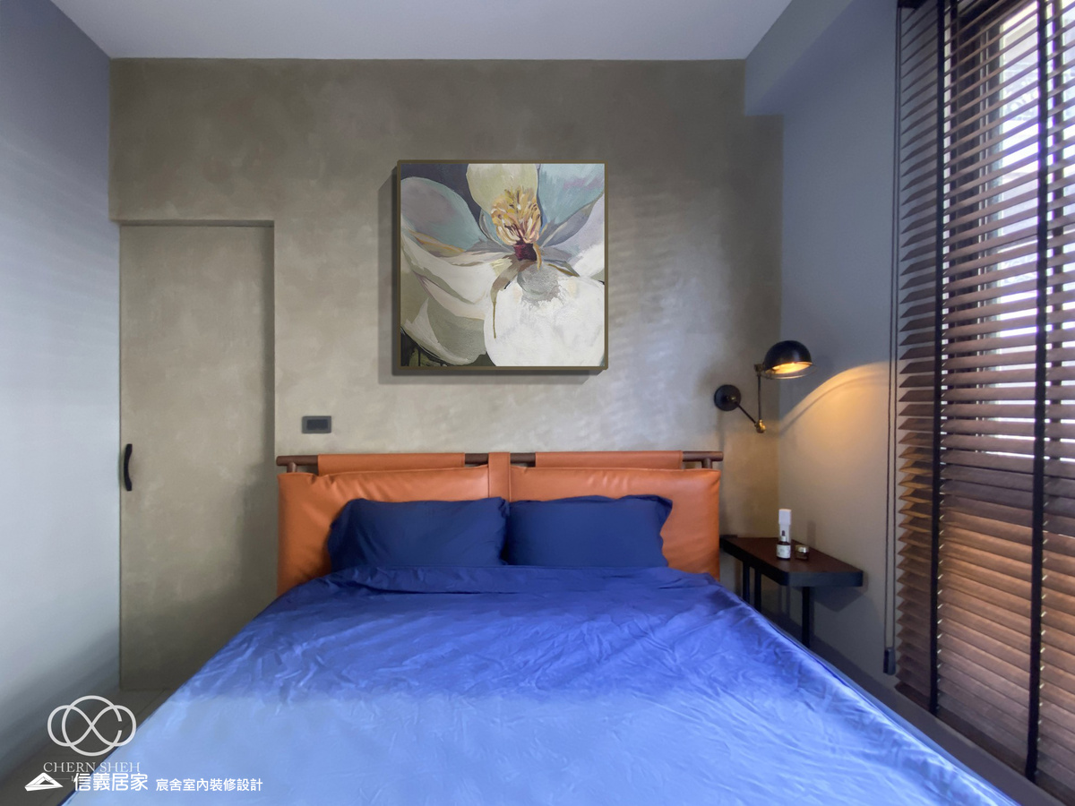 19.臥室_鄉村風_系統櫃_百葉窗_特殊塗料_白色_灰色_翻新