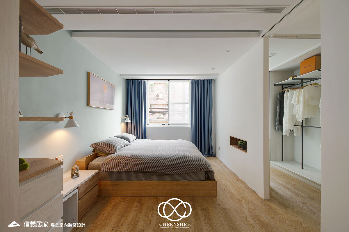 16.臥室_系統櫃_鐵件_白色_原木色_翻新