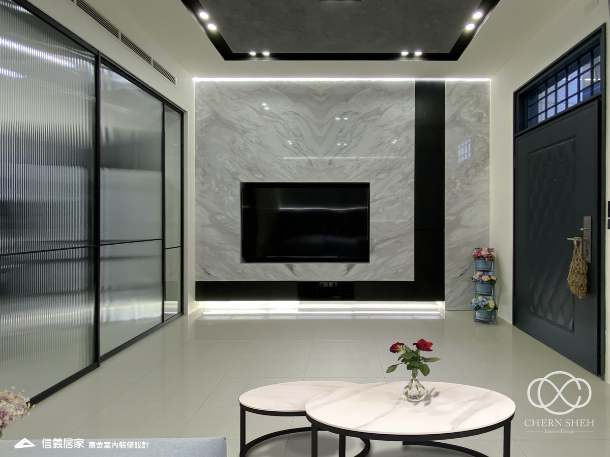 雲之邸_中壢透天宅大理石自然紋理，經典又耐看