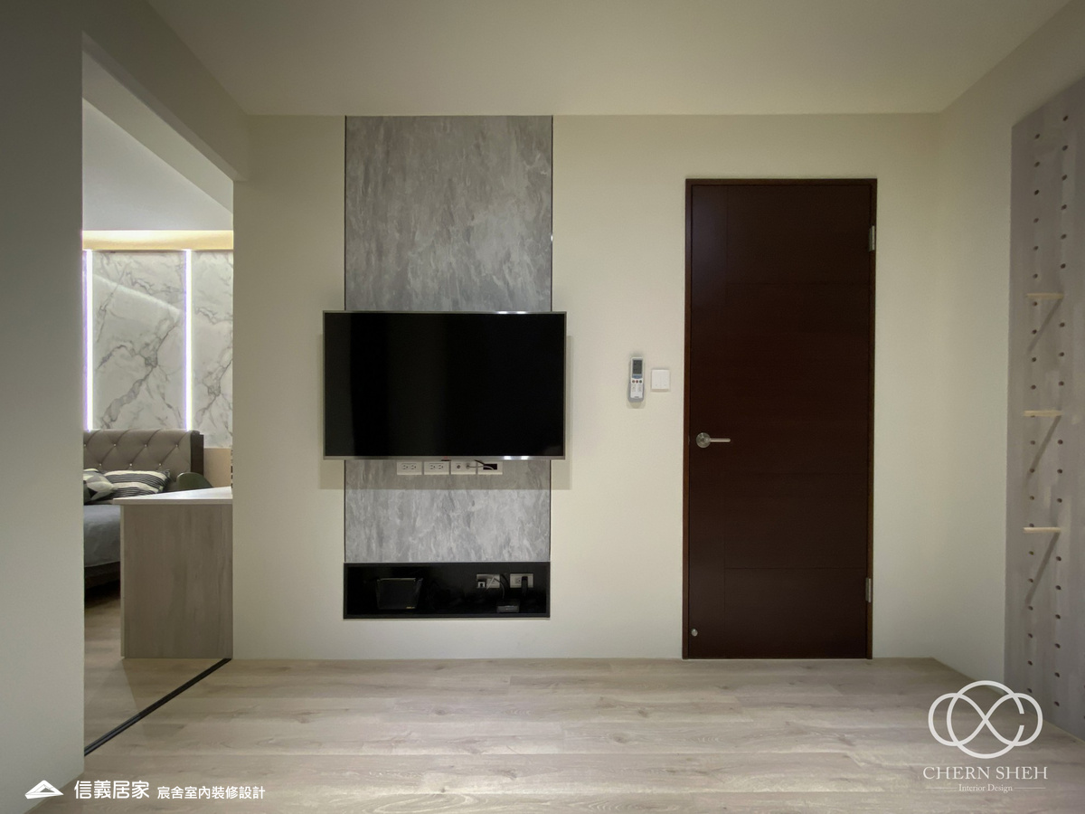 27.臥室_大理石_系統櫃_灰色_黑色_特殊漆_洞洞板_輕奢風