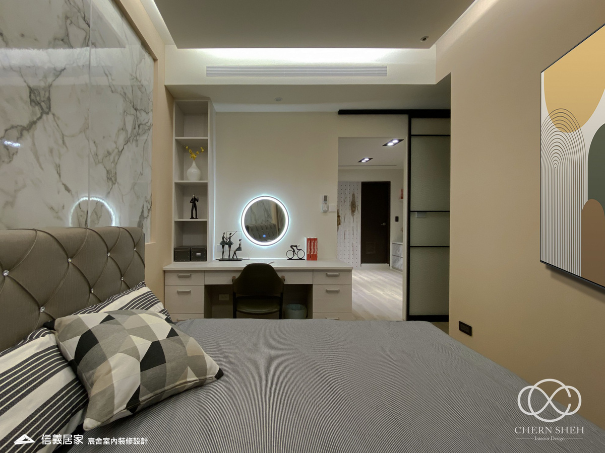 35.臥室_大理石_系統櫃_灰色_黑色_特殊漆_輕奢風