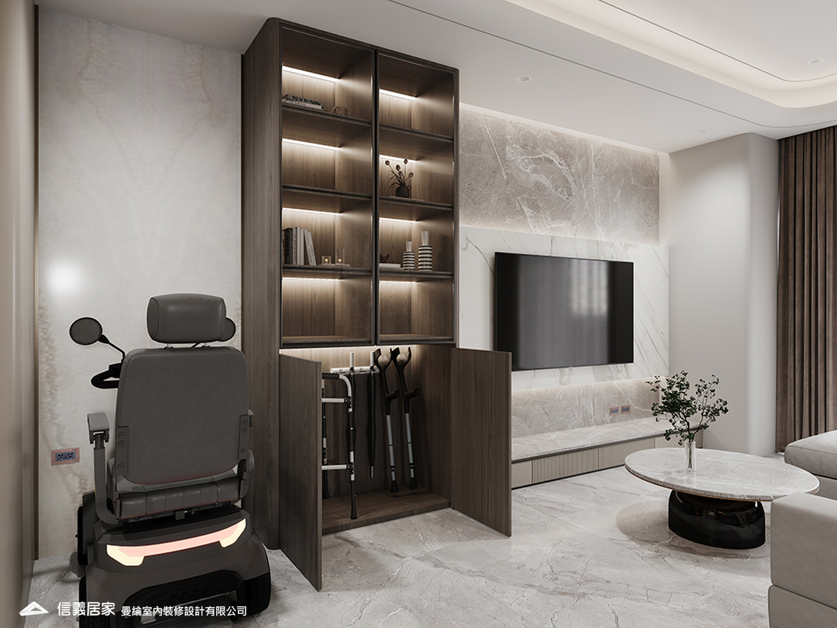 客廳-2-退休宅 輕奢風 大板磚 訂製宅 無障礙空間