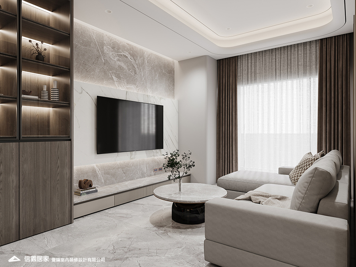 客廳-3-退休宅 輕奢風 大板磚 訂製宅 無障礙空間