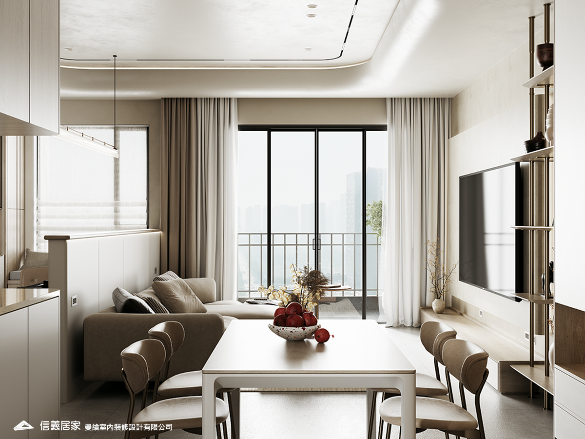 客廳-4-退休宅 輕奢風 大板磚 訂製宅 無障礙空間