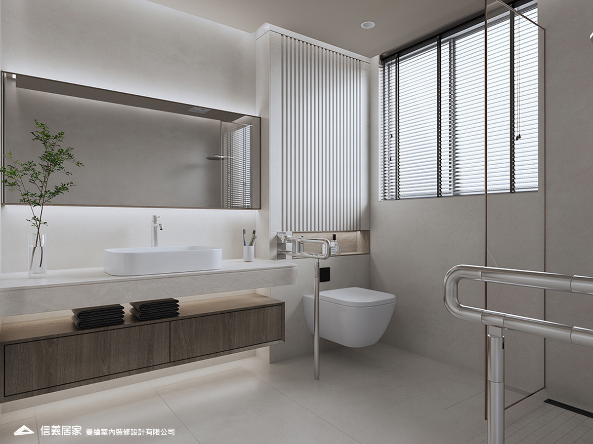 主浴-1-退休宅 輕奢風 大板磚 訂製宅 無障礙空間