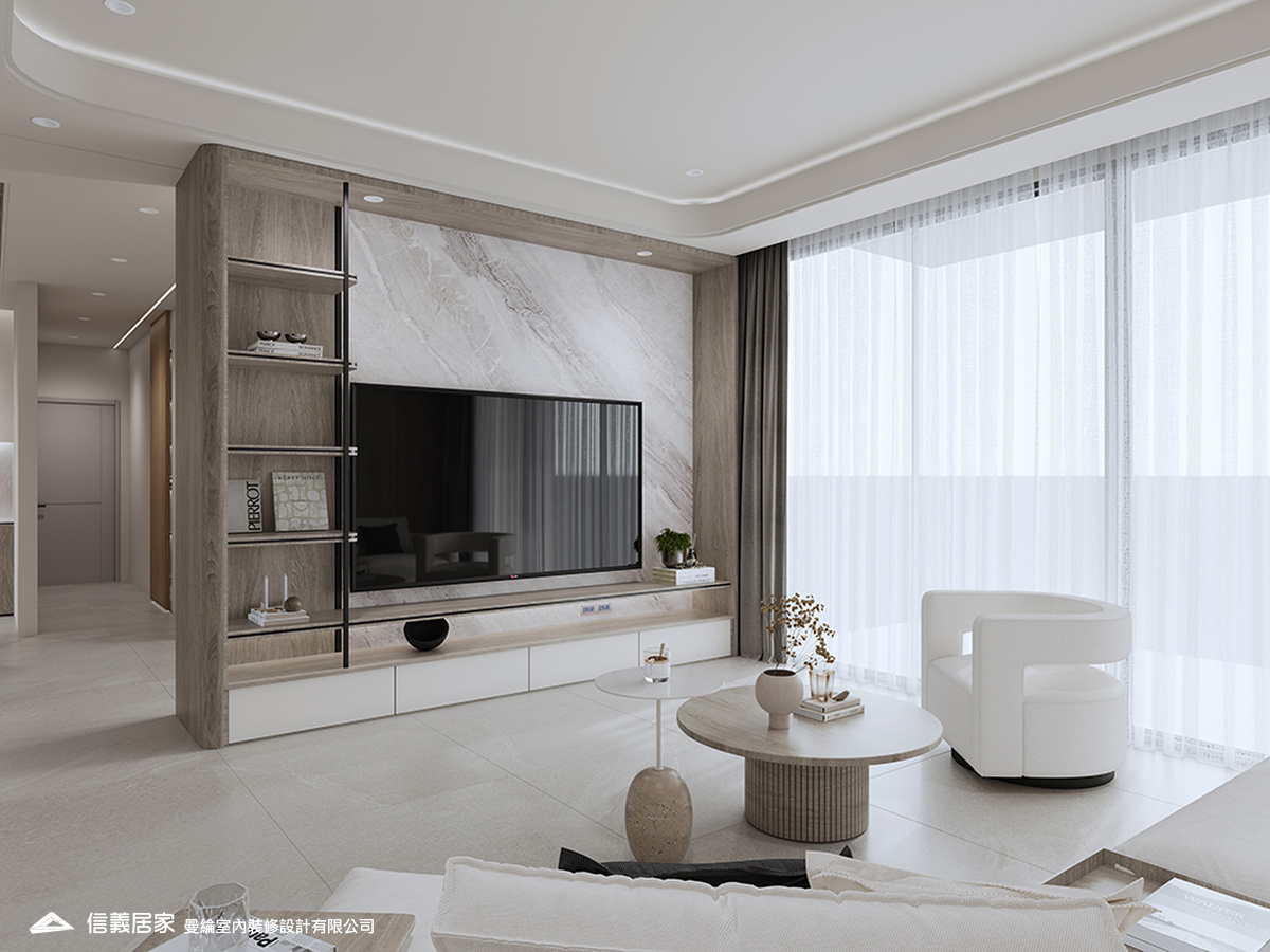 客廳-1-退休宅 輕奢風 大板磚 訂製宅 無障礙空間
