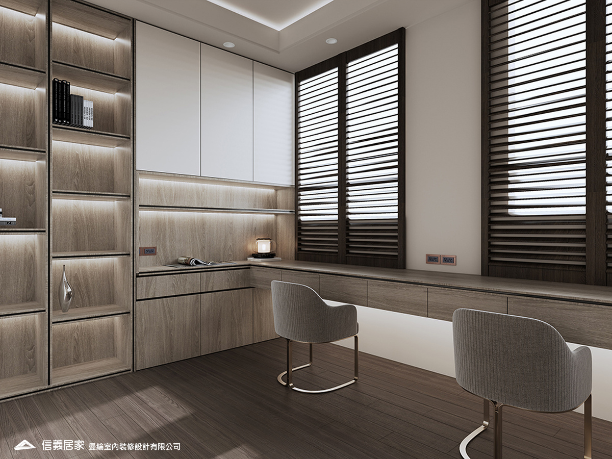 書房-1-退休宅 輕奢風 大板磚 訂製宅 無障礙空間