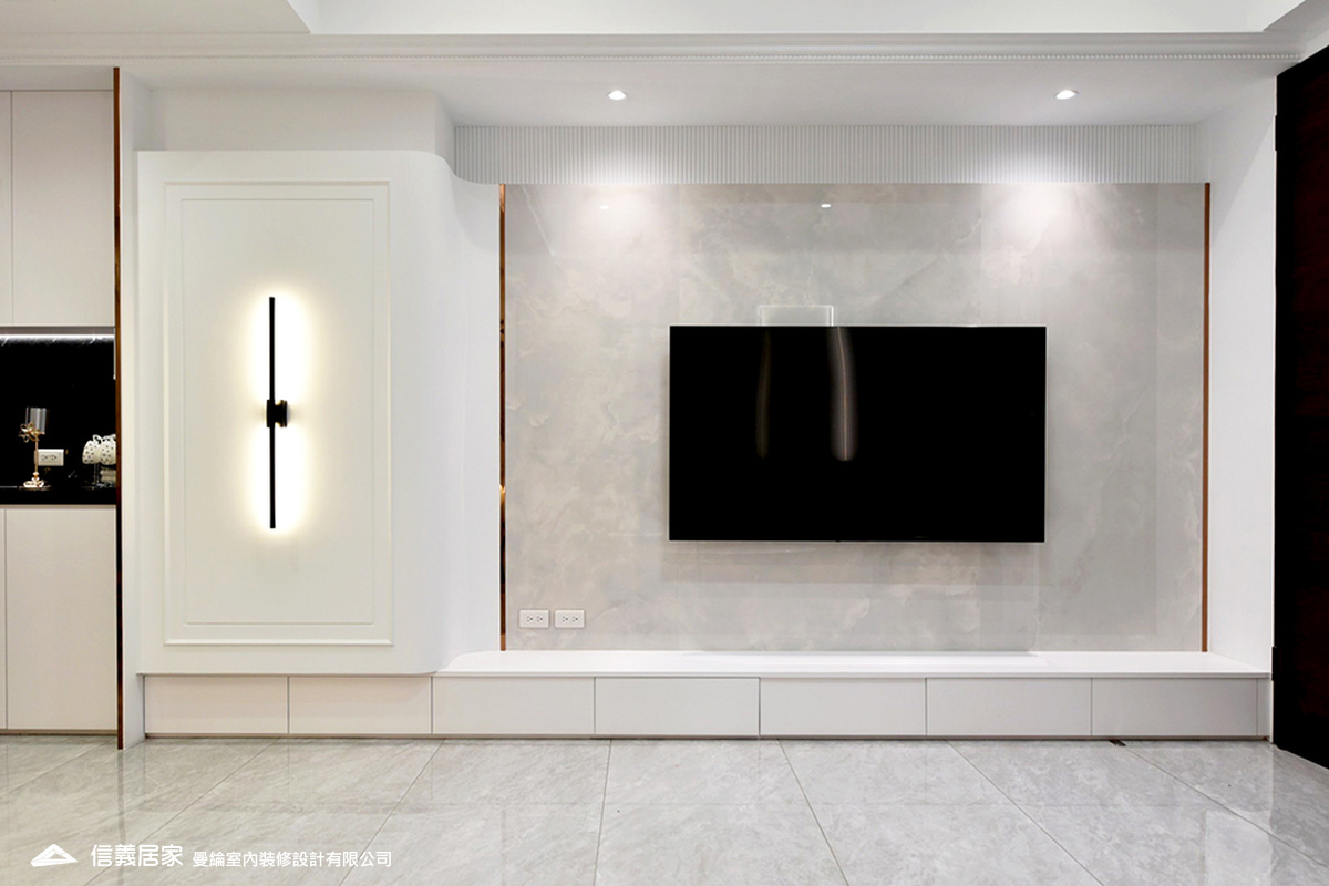 客廳-1-退休宅 輕奢風 大板磚 訂製宅 美式現代風