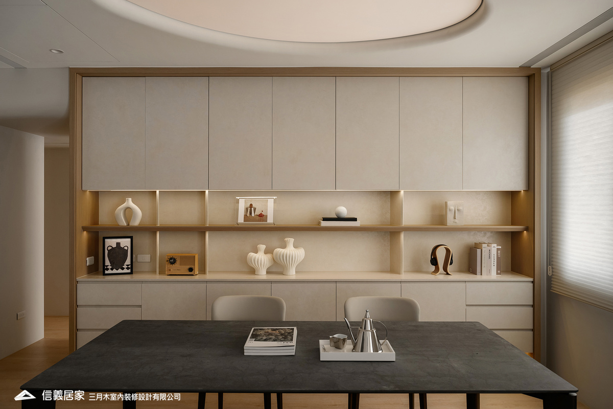 圖六：設計多功能櫃體創造延伸的框景感_退休宅。圖／三月木設計提供
